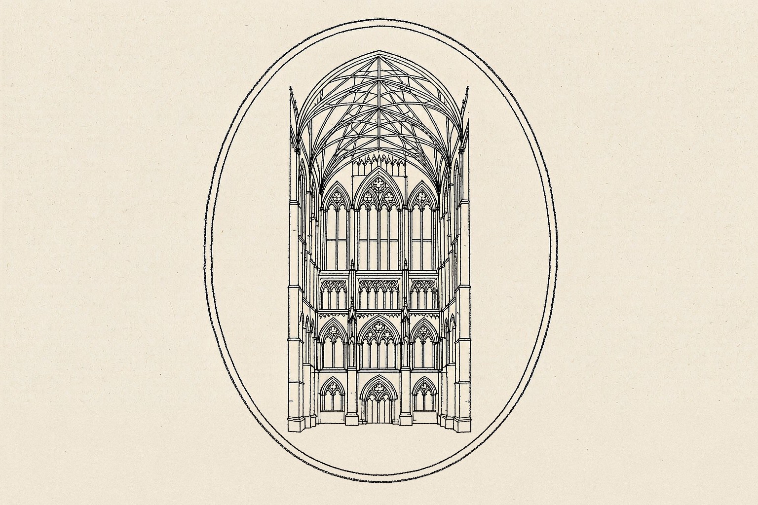 剑桥大学校园插画