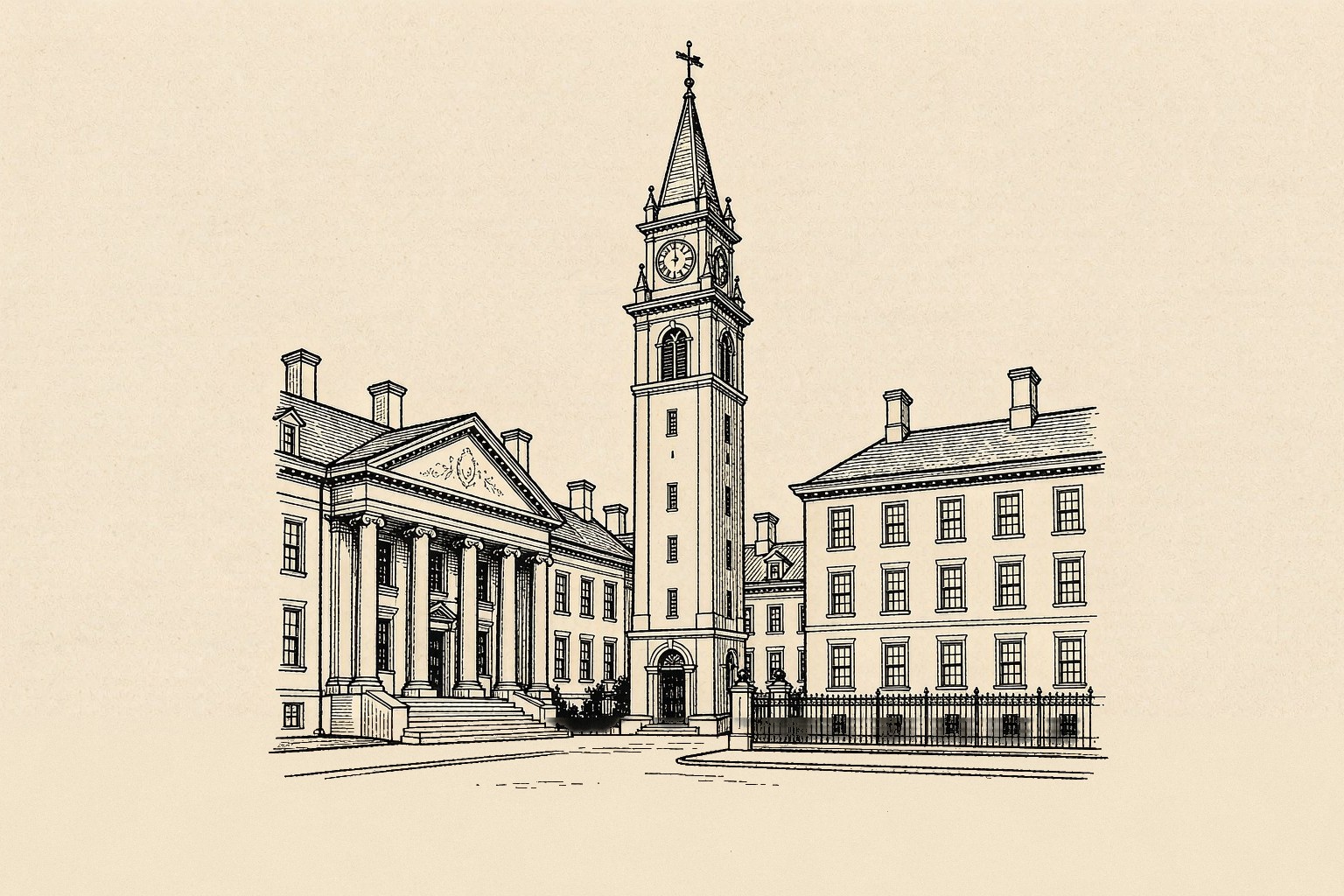 哈佛大学校园插画
