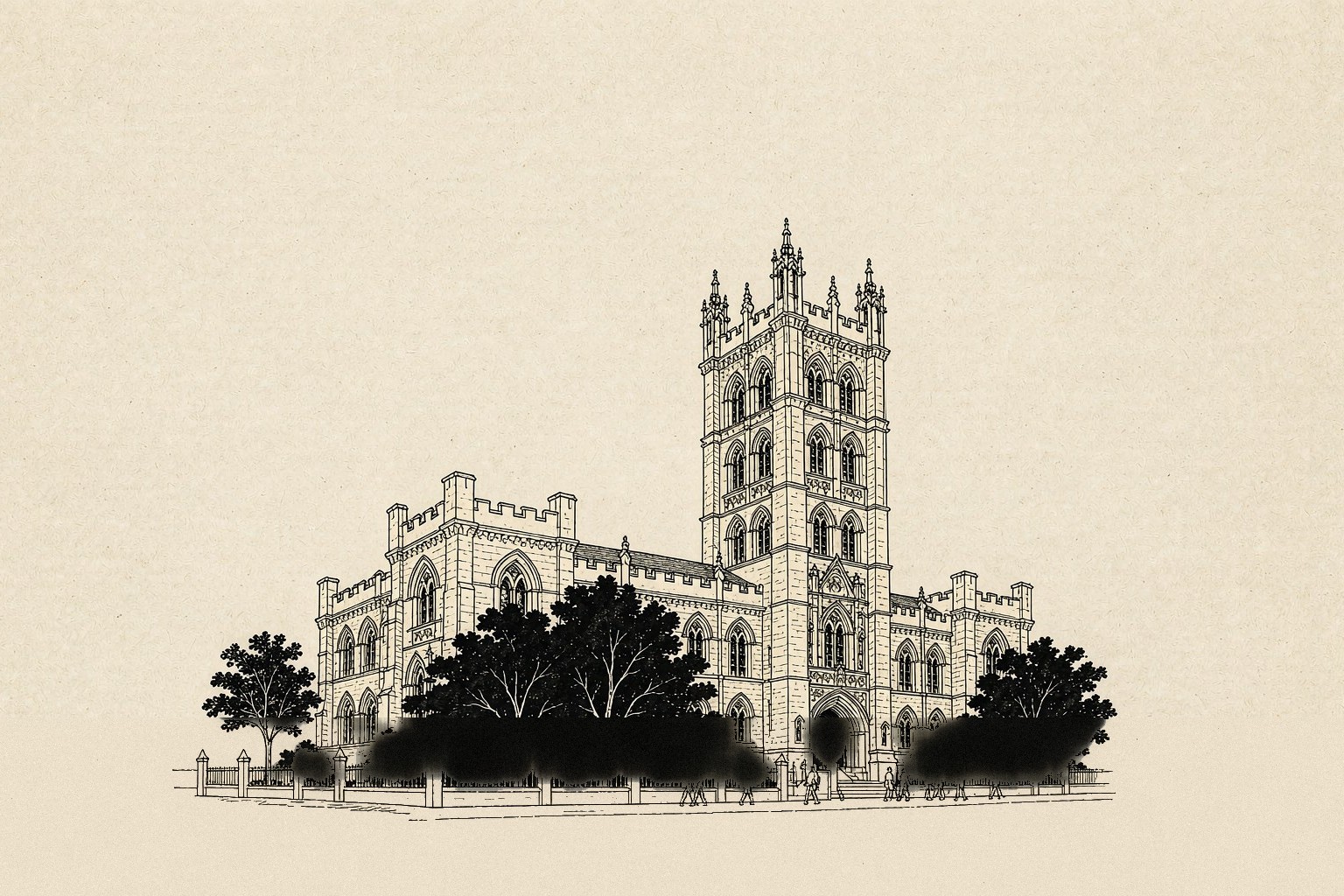 多伦多大学校园插画